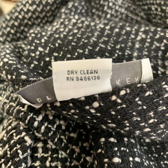 Bryn Walker Vest Medium Black White Tweed Wrap Sleeveless Duster USA B161 - Picture 9 of 9